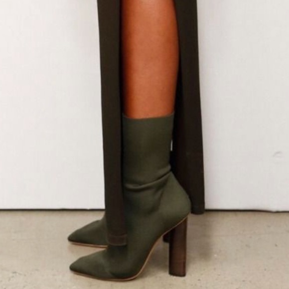 Public Desire Shoes - Olive sock boots